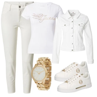 outfit mit Krem/Bela Plašč/Jakna/Bluza velika velikost Tommy Hilfiger "Pomladanski Outfit"