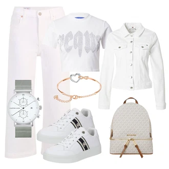 outfit mit Krem/Bela Plašč/Jakna/Bluza velika velikost Tommy Hilfiger "Pomladanski Outfit"