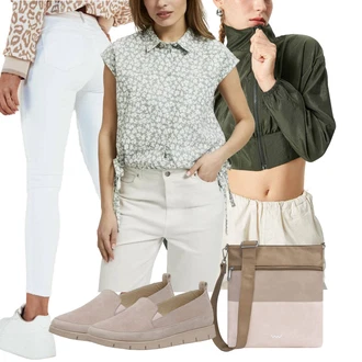 outfit mit Srajca za prosti čas/Musselin srajca/Srajca s kratkimi rokavi/Srajčna Bluza moodo "Pomladanski Outfit"