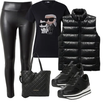 outfit mit Črna/Bela Hlača velika velikost "Pomladanski Outfit"