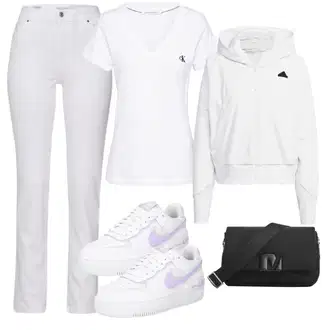 Ulična moda outfit mit Bela/Krem/Svetlo modra Pulover z zadrgo/Kapucar za par/Športni Pulover/Pleten Pulover s kapuco/Jopica iz flisa/Športni Pulover s kapuco/Prevelik Pulover s kapuco na zadrgo/Elegantni Pulover s kapuco/Pulover s kapuco/Pulover s kapuco adidas sportswear "Pomladanski Outfit"Look: Nor, Delovna oblačila, Ulična moda, Unisex, Športno