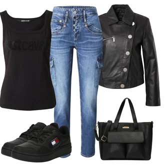 outfit mit Modra Hlača velika velikost "Pomladanski Outfit"