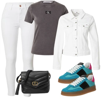 outfit mit Krem/Bela Plašč/Jakna/Bluza velika velikost Tommy Hilfiger "Pomladanski Outfit"
