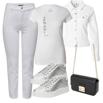 outfit mit Krem/Bela Plašč/Jakna/Bluza velika velikost Tommy Hilfiger "Pomladanski Outfit"