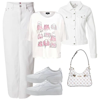 outfit mit Krem/Bela Plašč/Jakna/Bluza velika velikost Tommy Hilfiger "Pomladanski Outfit"