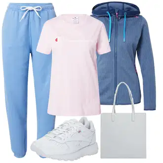 outfit mit Modra/Škrlatna/Temno modra Merino Jakna/Jakna s Kapuco/Pletena Jakna iz Flisa CMP "Pomladanski Outfit"