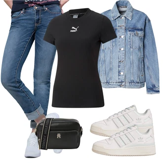 outfit mit Bela/Siva/Svetlo siva/Krem/Svetlo modra Superga Superge Nizka/Vintage Superga/Skate Obutev Adidas Originals "Pomladanski Outfit"