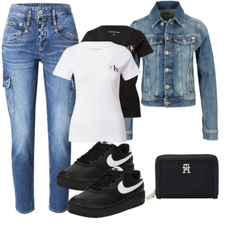 outfit mit Modra Hlača velika velikost "Pomladanski Outfit"