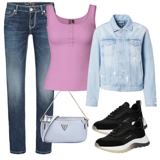 outfit mit Črna/Bež Športni copat Pristopni čevelj/Tekaški čevelj/Gimnastični čevelj/Tekaški copat Calvin Klein "Pomladanski Outfit"
