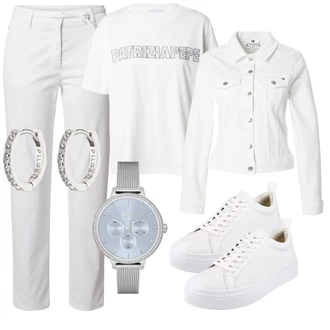 Badminton outfit mit Bela/Srebrna/Modra/Siva Zapestna ura/Verižna ura Boss "Pomladanski Outfit"Look: Badminton, Tenis