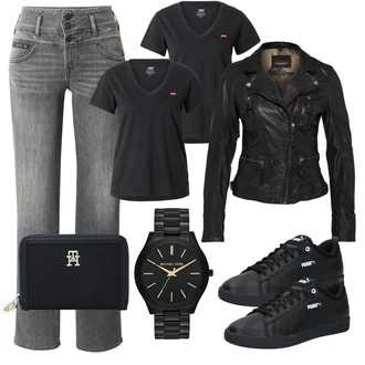 outfit mit Siva/Svetlo Siva/Temno Siva Hlača velika velikost "Pomladanski Outfit"