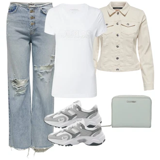 Stari denar outfit mit Boyfriend Kavbojke Only "Pomladanski Outfit"Look: Stari denar