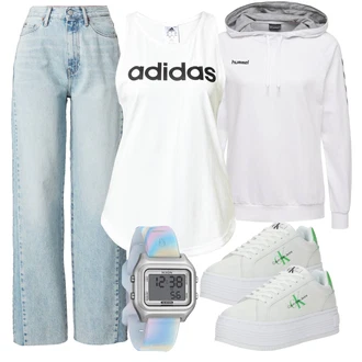 outfit mit Siva/Turkizna/Mešane barve/Svetlo zelena Pametna ura/Športni dodatek/Baterija za uro/Zapestna ura "Pomladanski Outfit"