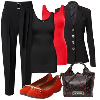 outfit mit Črna/Temno modra/Rumena Usnjena Jakna za moške/Usnjena Jakna/Bluzni Blejzer/Eleganten Blazer Pinko "Poslovna oblačila"