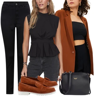 outfit mit Črna Top za plažo/party Majica/Klasična Dolžina/Moški čevlji/Majica brez rokavov/Kratka majica/Zgornji del bluze/Majica Vrh/Priložnostni Vrh Trendyol "Poslovna oblačila"