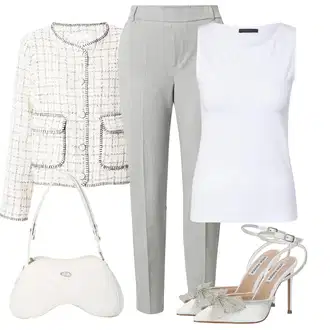 outfit mit Slip-on Hlača/Hlača z luknjo/Hlača za Obleko/7/8 Hlača VERO MODA "Poslovna oblačila"