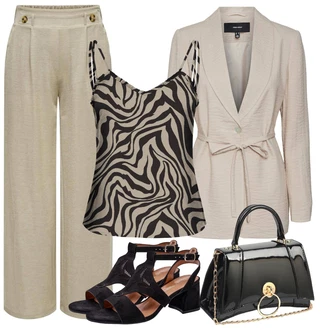 Kratka outfit mit Rjava/Bela/Bež/Siva/Krem Majica brez rokavov/Majica za špagete/Majica tankini/Push-up tankini/Tankini komplet/Tankini set Only "Poslovna oblačila"