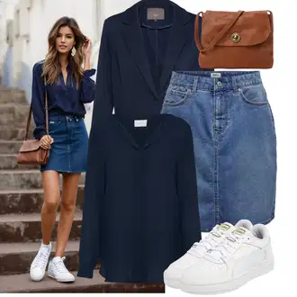 Zakopčaj dolje Outfit sa Tamnoplava Bluza s gumbom/Bluza koja se ne pegla/Slip-on Bluza/Poslovna Bluza/Bluza Dugih Rukava/Kožna jakna za muškarce/Bluza s Podignutim Ovratnikom/Bodija Bluze/Svilena bluza/Jednobojna Bluza Vila "Outfit za svaki dan"