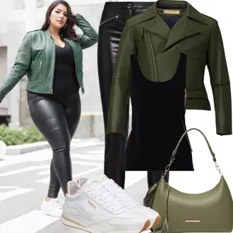 Green pants outfits "Rafiniran stil za velike velikosti"