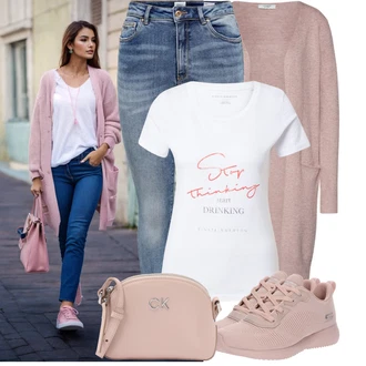 Outfit s Růžová Bota na fitness/Běžecká bota/Gymnastická bota/Tréninková bota Skechers "Neutrální každodenní vzhled"