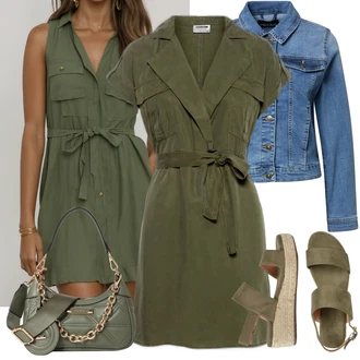 Outfit sa Tamnozelena Haljina Veći Broj/Tunika Noisy may "Moderan outfit za slobodno vrijeme"