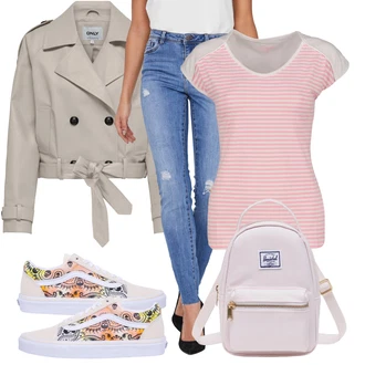 outfit mit Superge Nizka/Superge brez vezalk/Superge z Bleščicami/Teddy superga/Superge Luknjasta/Skate Obutev/Poletne superge/Platnena superga Vans "Sodobni Pomladni putfit"