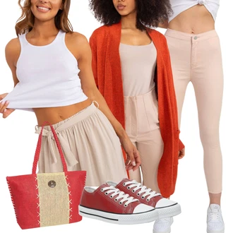 outfit mit Bež/Roza Hlača za Obleko/Eleganten hlačni kostim/Hlače Pletena Pajkica/Treggings/Push up Hlača/Velvet Hlače/Jeggings/Hlačna Obleka za Poroko/Hlača z Razporkom/Hlače z Visokim Pasom/Skinny Hlače/Moderni hlačni kostim/Športno eleganten hlačni kostim bİkelİfejns "Sodobni Pomladni putfit"
