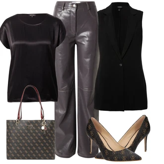 outfit mit Črna Pletene velika velikost/Bluza velika velikost/Tunika Ulla Popken "Sodobni Pomladni putfit"