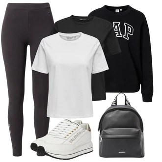 outfit mit Siva/Temno Siva/Rjava/Khaki/Svetlo Siva/Črna Hlača velika velikost Pajkice Velika Velikost Tommy Hilfiger "Sodobni Pomladni putfit"