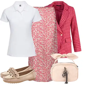 outfit mit Roza Italijansko krilo/Potiskana krila/Zavito Krilo/Krilo iz 90-ih/Krilo 60-ih/Krilo za matično pisarno/Krilo za zavezovanje/Krilo s cvetličnim vzorcem VERO MODA "Sodobni Pomladni putfit"