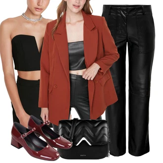 Bootcut outfit mit Črna Kavbojke z Razporkom/Ravne Kavbojke/Culotte Kavbojke/Plisirane Kavbojke/Motoristične Kavbojke/Zimska jakna/Moška Usnjena Jakna/Termodžinsi/Moška majica Only "Sodobni Pomladni putfit"