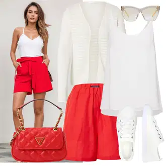 Mom Křest Outfit s Krémová/Bílá Móda Pro Plnoštíhlou Pletenina veľkej veľkosti Only "Jarní outfit"Look: Layered, Mom, Kancelář, Chytrý příležitostný, Univerzitní, Bar, Křest, Koncert, Biřmování, Chatky, Škola
