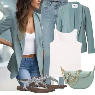 Outfit sa Zeleno/Svjetloplava/Svjetlozelena/Tirkizna Torba za rame/Torba preko ramena/baguette vrećica/Bum torba/Torba Za Preko Ramena/Mala Torbica/Torbica/Bubreg torbica/Pojasna torbica/Torba za pisma Seidenfelt Manufaktur "Outfit za odmor"