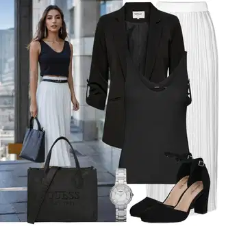 Old Money Outfit s Šedá/Růžová/Stříbrný Náramkové Hodinky/Nástroj pro Hodinky/Baterie hodinek/Řetízkové Hodinky Fossil "Letní Outfity"Look: 50. Let, Ležérní, Klasické, Cool, Extravagantní, Mom, Krásný, Old Money, Princezny, Retro, 80tá léta