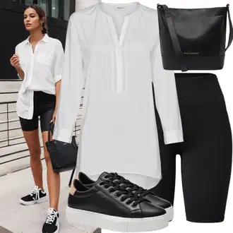 Skirts outfits Dolga Usnje mit Temno rdeča/Črna/Bela Torba za čez ramo/Poslovna torba/Vrečka za prenašanje/Ročna prtljaga/Mini torbica/Pisarniška torba/Satchel torba/Torba za čez ramo MICHAEL Michael Kors "Sproščen videz z radlerskimi hlačami in srajco"