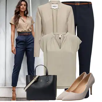 Outfit sa Smeđa/Bež/Kaki Musseline Bluz/Crash bluza/Bodija Bluze/Len Blúza/Kožna jakna za muškarce/Carmen Bluza/Slip-on Bluza/Bluza Kratkih Rukava/Bluza Vrh/Bluza bez rukava Only "Prekrasni proljetni outfiti"