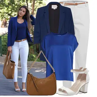 Outfit sa Pastelne boje/Smeđa/TamnoPlava/Plava Sako Jakna/Sakoi za Bluzu/Casual Sako/Kožna jakna za muškarce/Pamučni Sakoi/Elegantni Sako/Pleteni Sako/Dugi Sako/Blejzer s Printom za Žene/Kratki Sako/Kožna jakna za muškarce SOAKED IN LUXURY "Opušteni izgled"