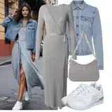 Světle modré džínové bundy   outfity image