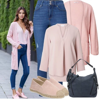 Outfit s Modrá/Tmavě Modrá Džíny s Dírou/Kožené Boty/Džíny s Rozparkem/Kožené bundy/Push up Džín/Kotníková Bota/High Waist Džínové Kalhoty/Kožená bunda/Zimní bunda/Dámské Džíny s Délkou 7/8 VERO MODA "Lehký outfit"