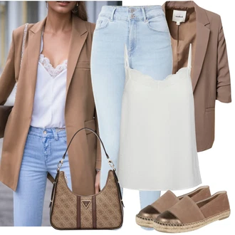 Kůže Outfit s Hnědá/Béžová Espadrille pantofle/Espadrille sandál Espadrij L´originale "Stylová letní nálada"