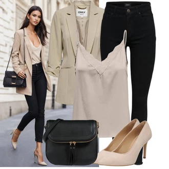 S Třásně Outfit s Černá/Bílá Kožená bunda/Kožené Boty/Zimní bunda/Slim Fit Džíny/Džíny s Nízkým Sedem/Push up Džín/Motorkářské Džíny/Termální Džíny Only "Překrásné jarní outfity"