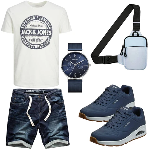 Dunkelblau/Blau/Gelb/Lila Hemd Jeans Short/Bermuda/Kurze Hose/Musselin Shorts Sublevel kombinieren