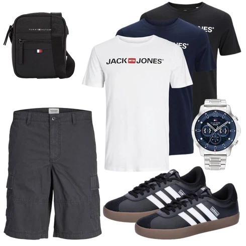 Grau/Blau/Khaki/Dunkelblau/Dunkelgrau/Hellgrau Hemd Cargo Short Jack & Jones kombinieren