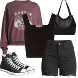 Tmavě červené oversize mikiny   outfity image