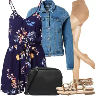 Krátká Léto Outfit s Tmavě modrá/Modrá Hrací souprava/Letní Overall About You "Outfit na Léto"