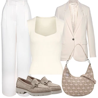 Outfit s Khaki/Béžová/Růžová/Hnědá Blejzrové Bund/Kožená Pánská Bund/Kožená bunda/Bavlněný Sako/Kožená bunda pro muže/Elegantní Sako/Boyfriend Sako/Neformální Sako Lascana "Outfit na léto"