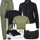 Outfity se zelenými cargovými kalhotami image