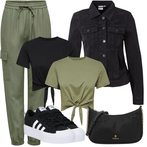 Kombinace Khaki/Tmavě Zelená/Zelená Cargo Kalhoty/Lněné Kalhoty/Cargo Tepláky Only