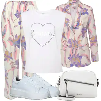 Outfit s Fialová/Růžová Nightwear & Loungewear Pyžamová Kalhoty/Domácí oblek Niki/Pyžama Lascana "Outfit na léto"