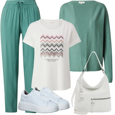 Kombinace Zelená/Tyrkysový Mušelínové kalhoty/Plisovaná kalhoty/Slinky Kalhoty/Plisovaná Kalhoty/Mrkvová Kalhoty/Žerzejová Kalhoty/Relaxační kalhoty/Látková Kalhoty/Navlékací Kalhoty/Plážová Kalhoty S.Oliver